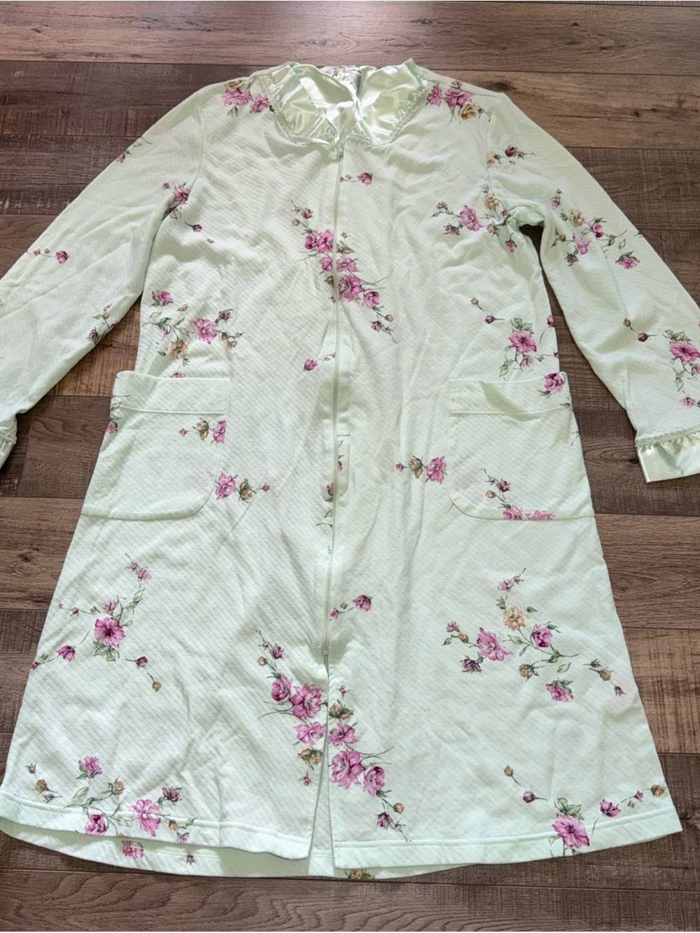 Secret Treasures Mint Green Floral Trench Coat